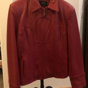 Red leather jacket